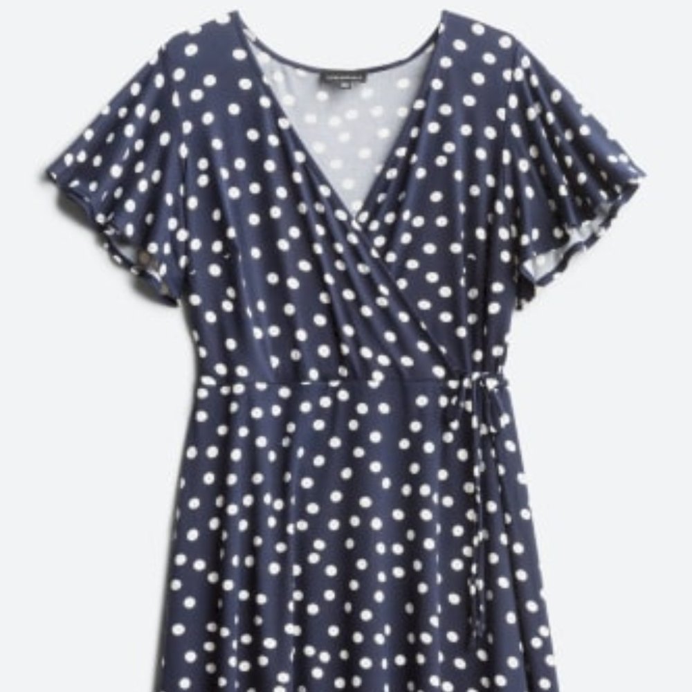 FORTUNE + IVY Roanne Faux Wrap Knit Dress NWT